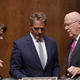 Flake confers with Patrick Leahy and Dianne Feinstein